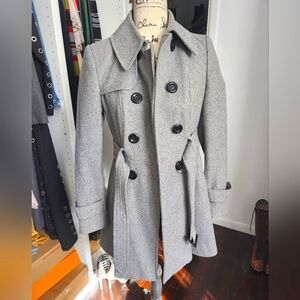 Gray Belted Peacoat
